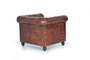 GINER Y COLOMER Sillón Chester Fauteuil en Cuir Brun et Métal - 70x96x82 cm - Fauteuil en Cuir Naturel